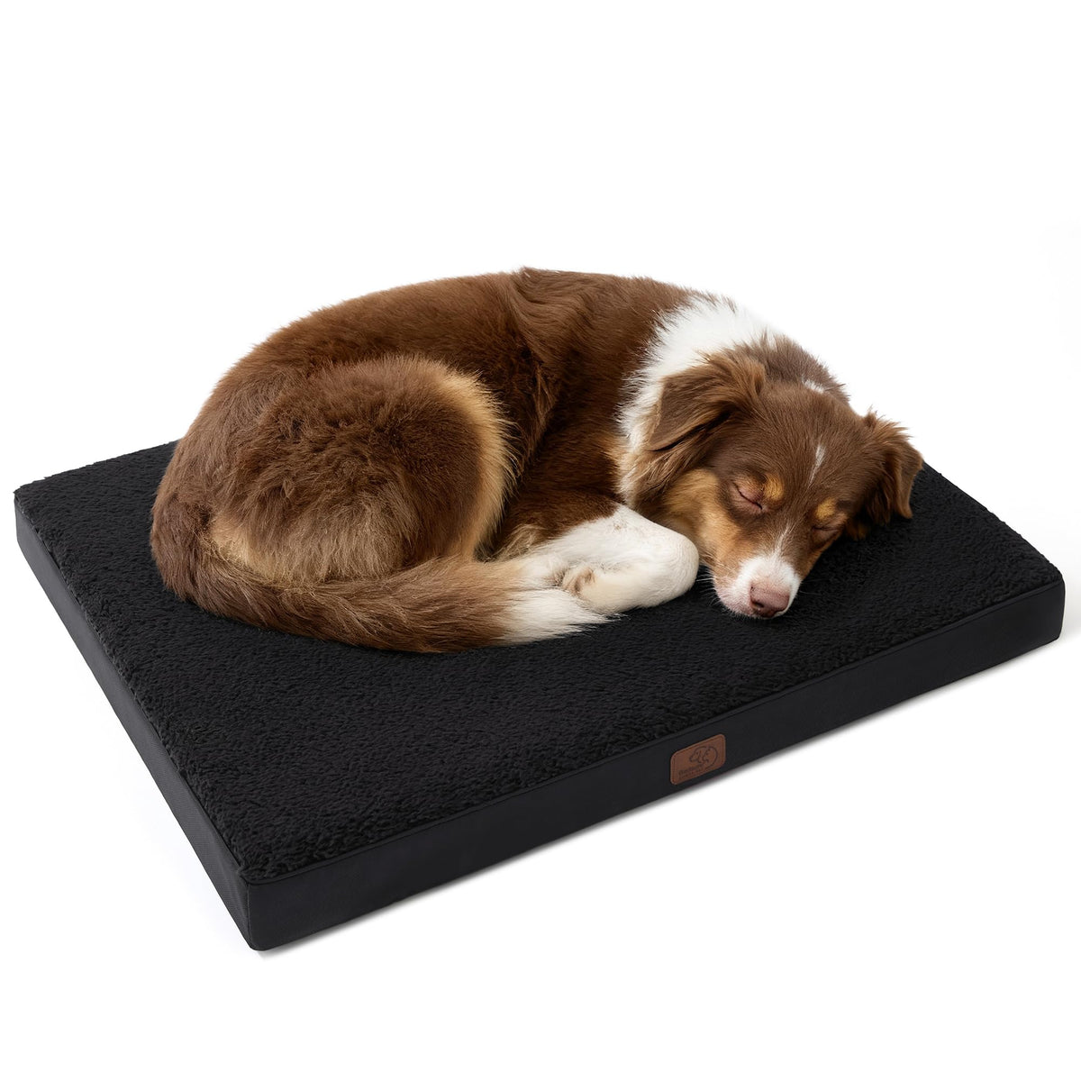 Bedsure dog bed large orthopedic foam top view shows supportive egg-crate design for big dogs.