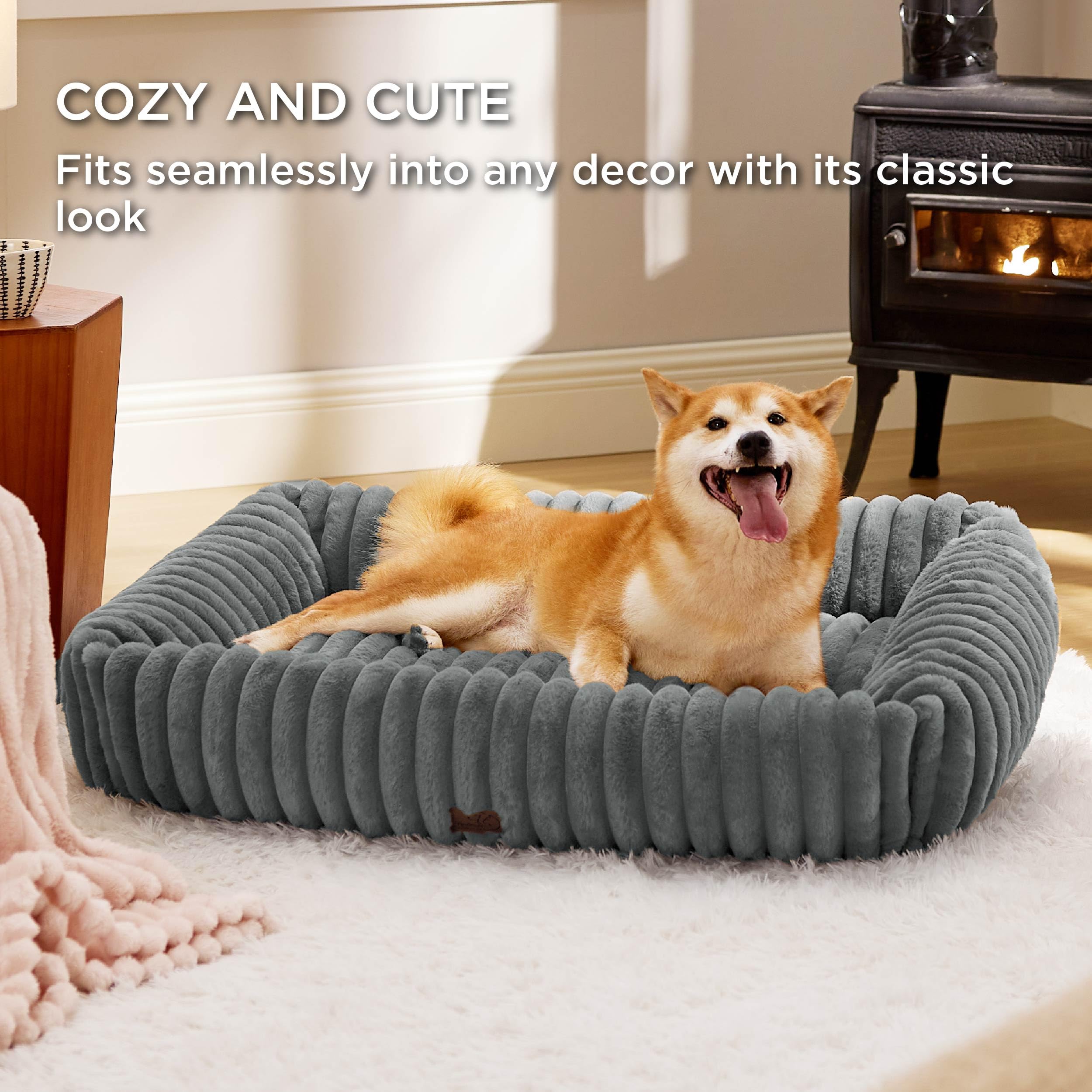 Bedsure dog bed large removable cover enables easy cleaning and care.