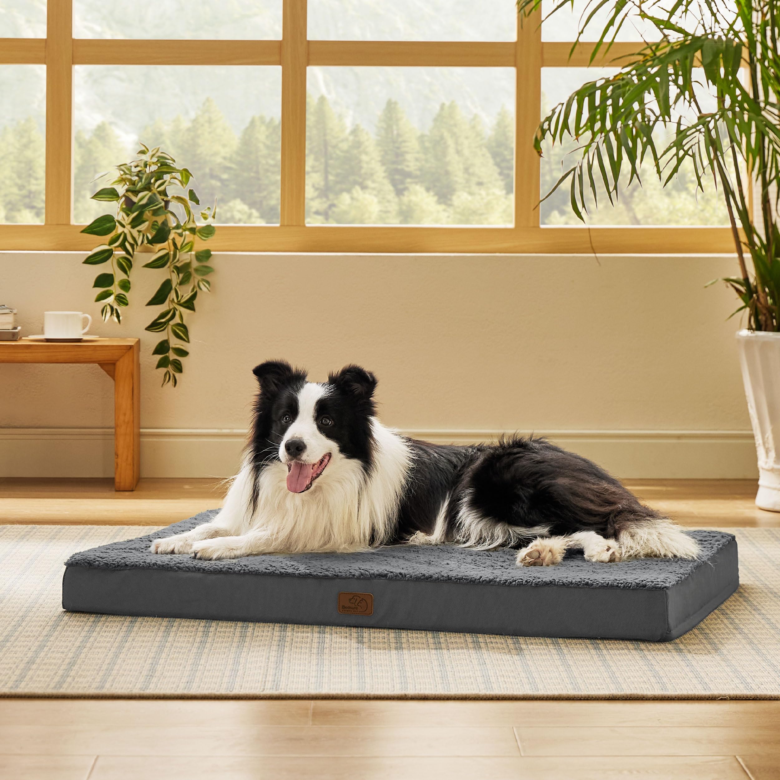 Bedsure large dog bed top view shows ample space for relaxed naps