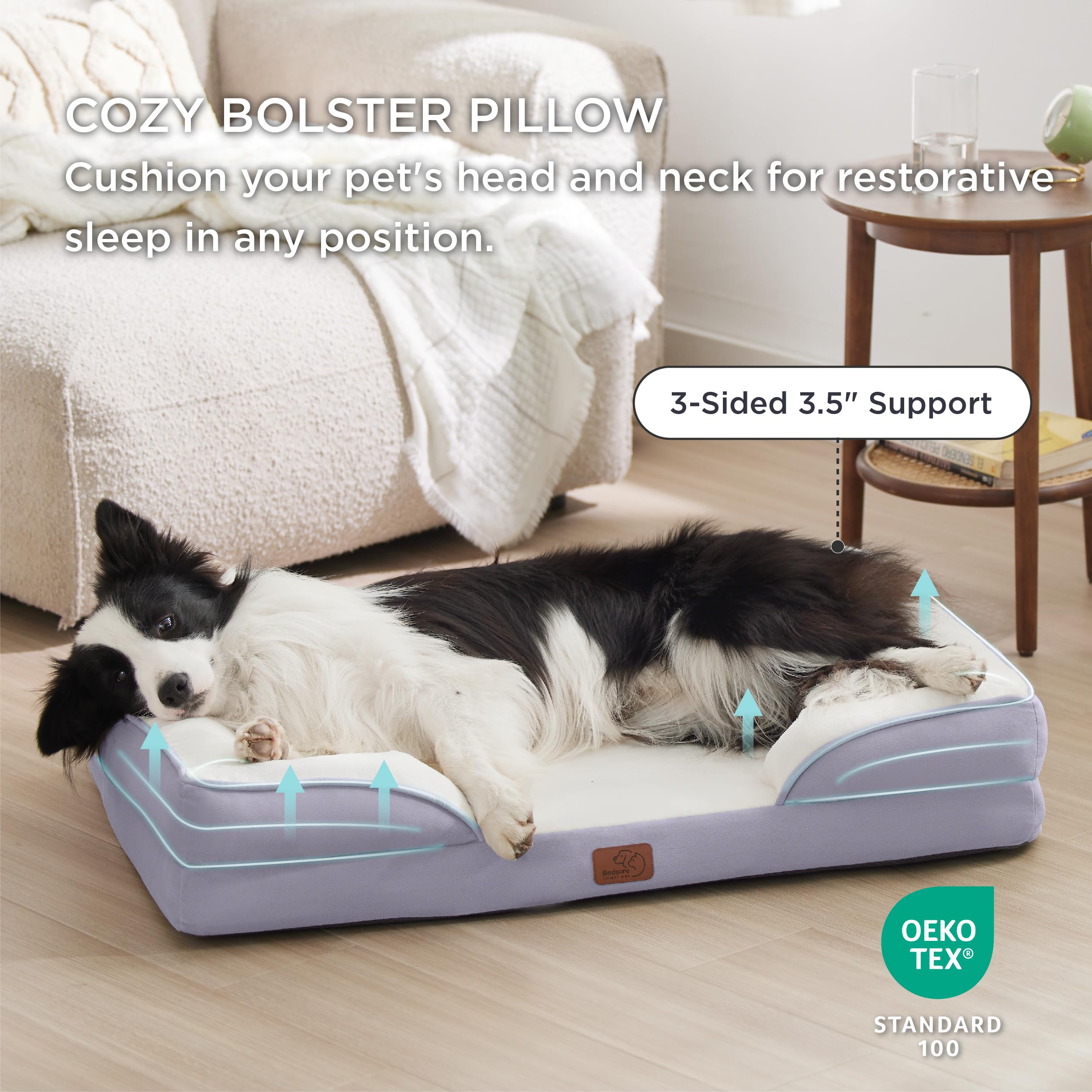 Bedsure dog bed non-skid bottom prevents slips on floors.