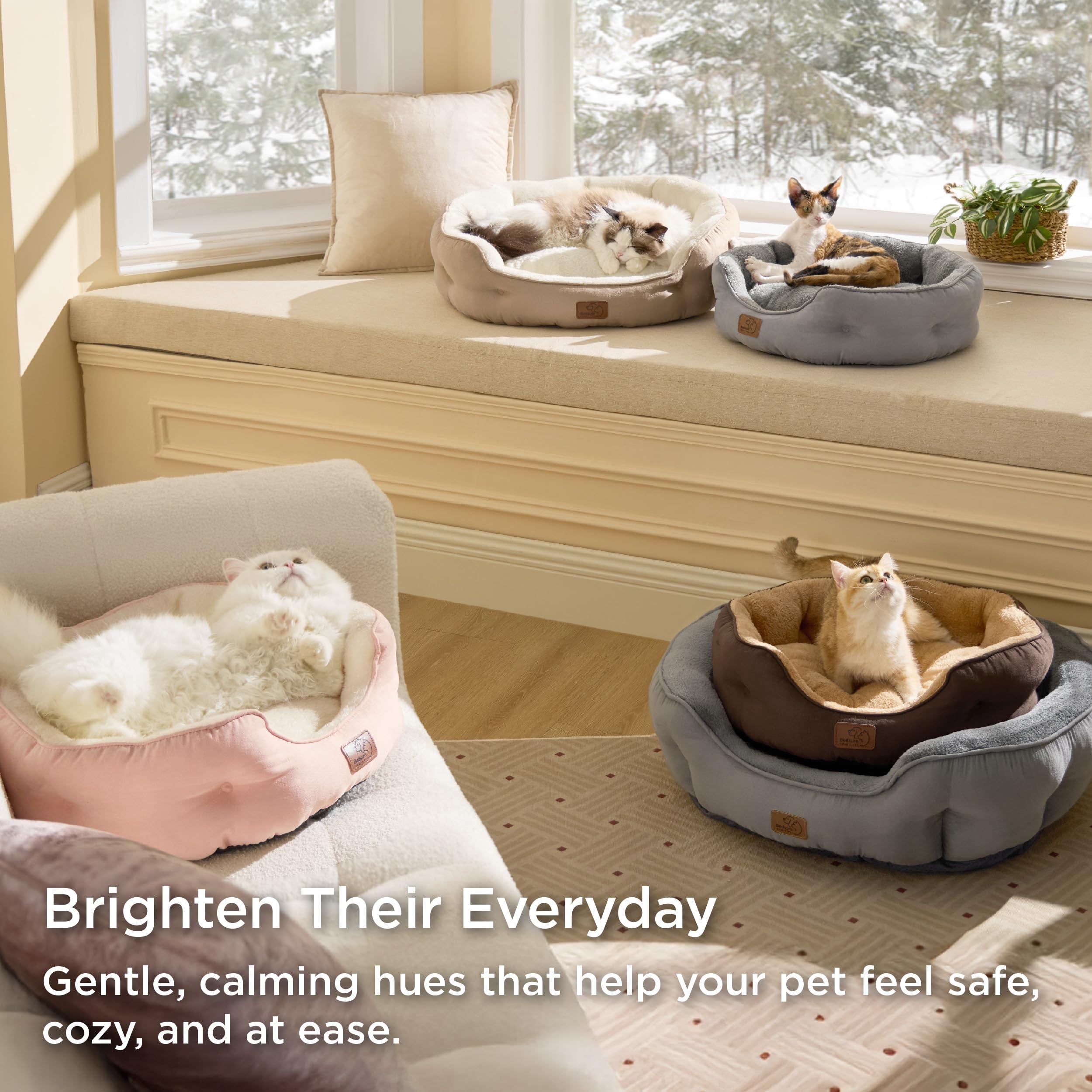 Bedsure dog bed with plush sherpa surface provides luxurious warmth for cozy naps