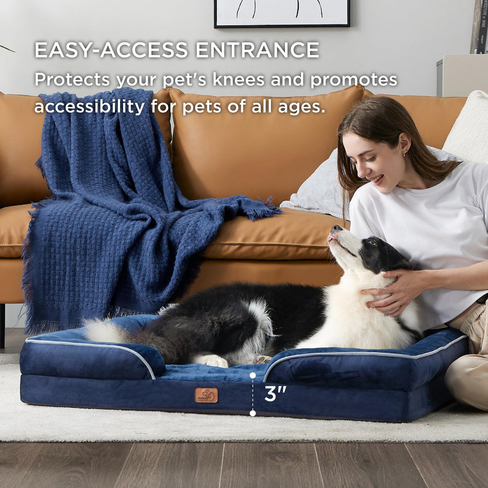 Bedsure dog bed removable cover allows easy washing.