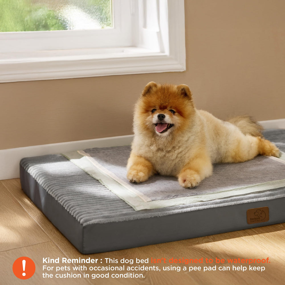 Bedsure dog bed removable cover image highlights easy cleaning and stain resistance.