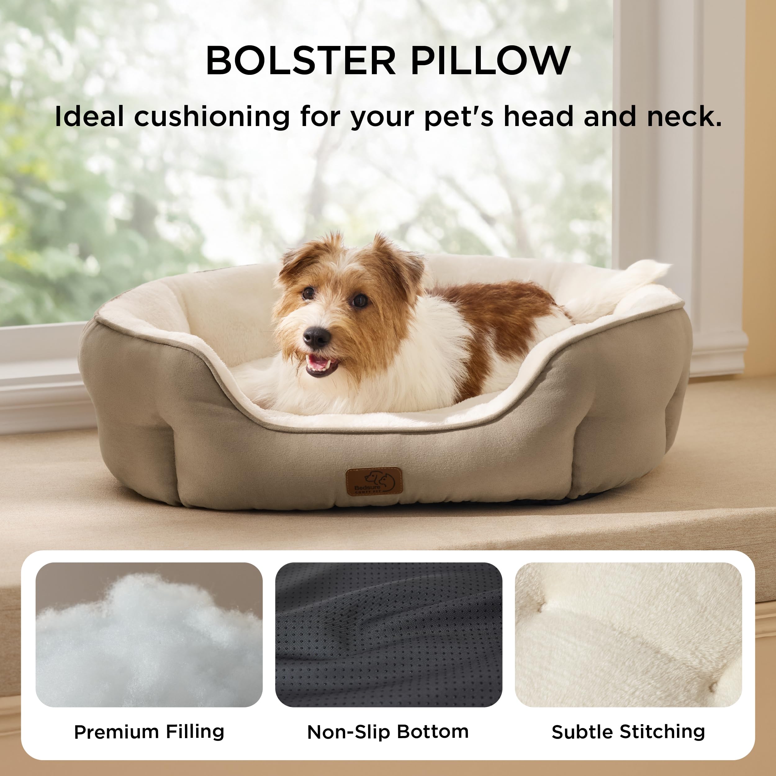 Bedsure dog bed sherpa-soft interior for lounge-worthy comfort and warmth.