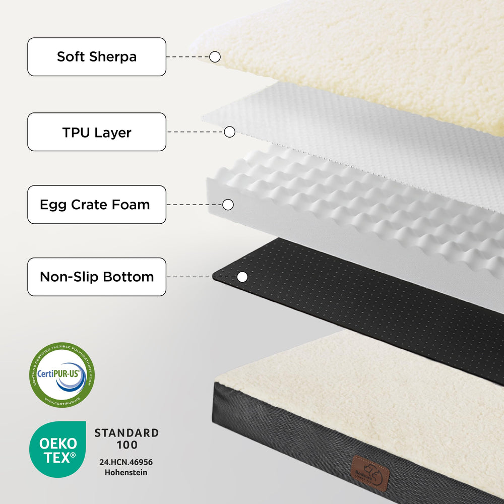Bedsure dog bed small egg crate foam detail reveals supportive core.