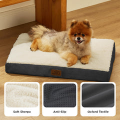 Bedsure dog bed small lounge scene demonstrates compact, cozy setup for rest.