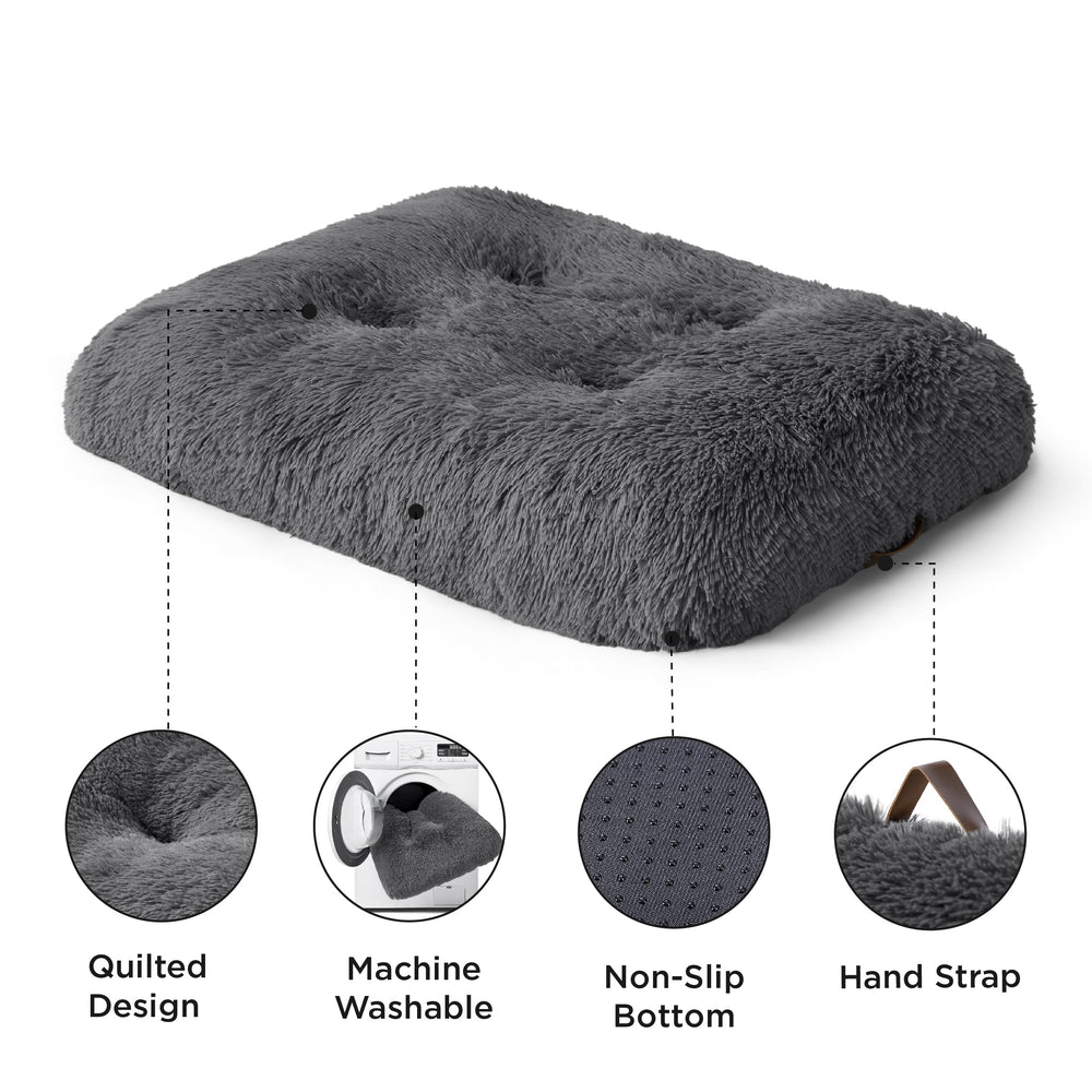 Bedsure dog bed transport handle for easy carrying after cleaning.