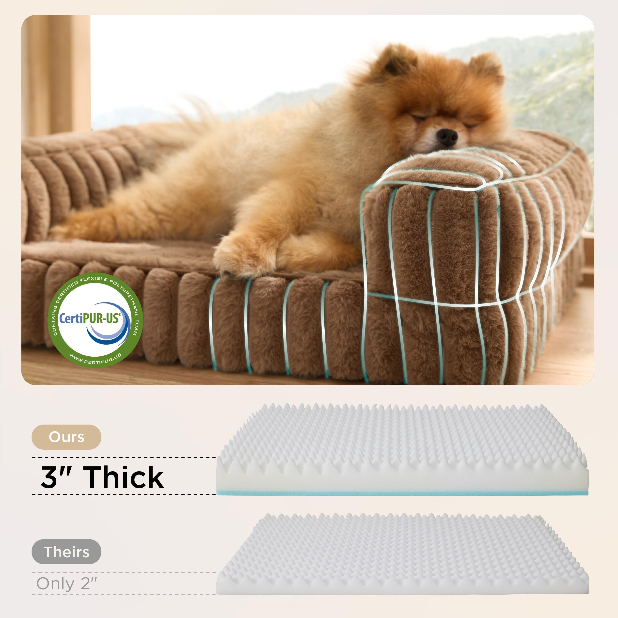 Bedsure dog bed with waterproof cover helps keep interiors dry during messy pups.