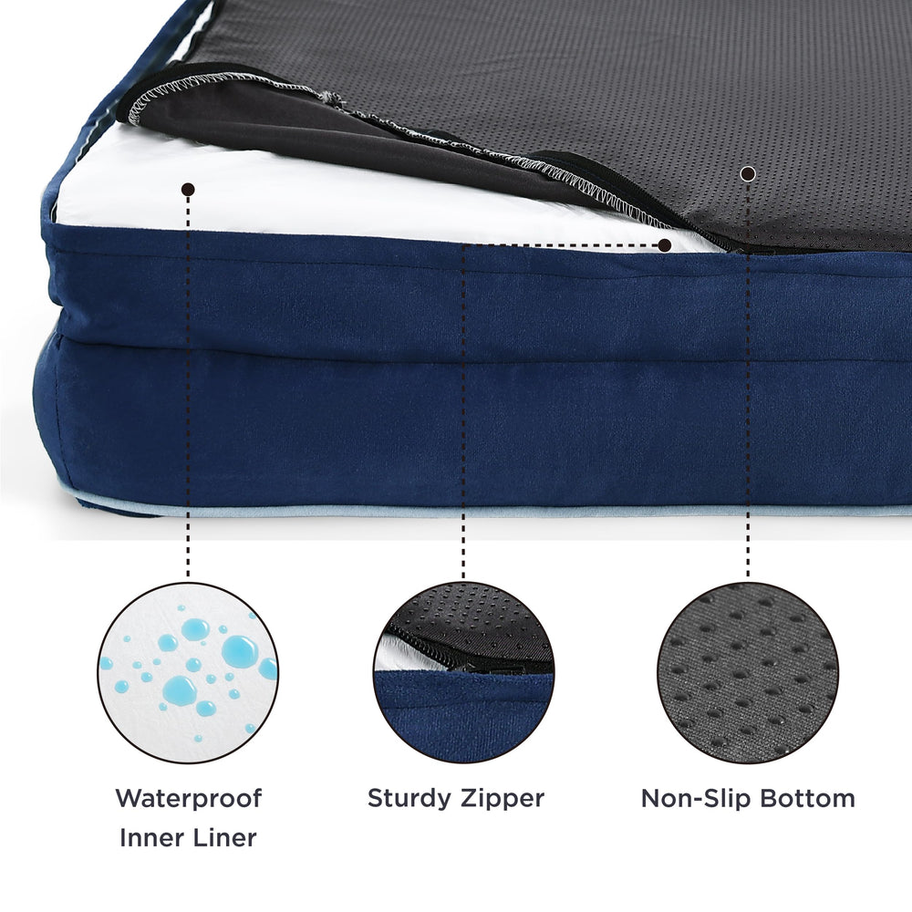 Bedsure dog bed waterproof liner protects foam during spills.