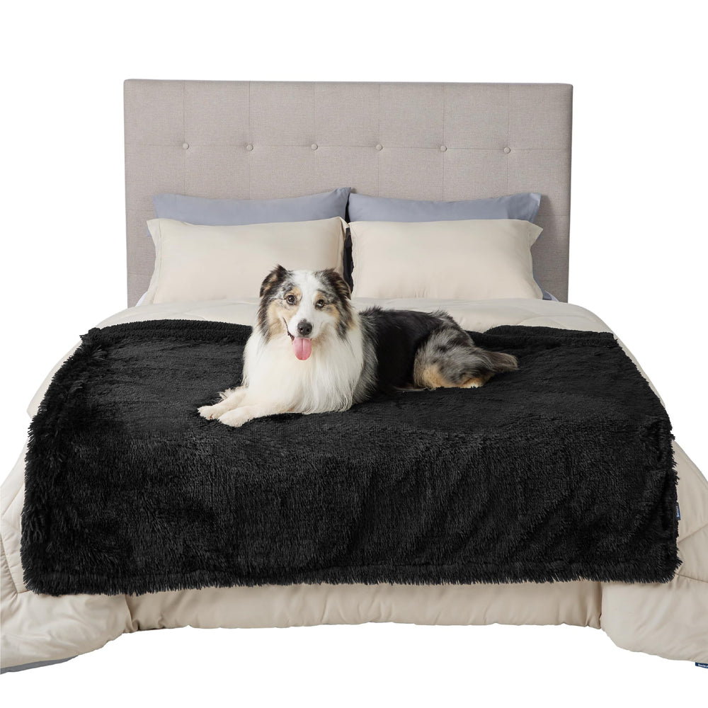 Bedsure travel friendly dog blanket used as a car liner for clean rides
