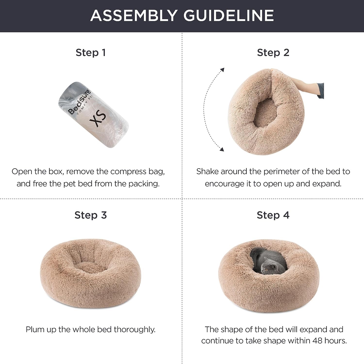 Bedsure anti-slip base keeps bed in place during pets' movements