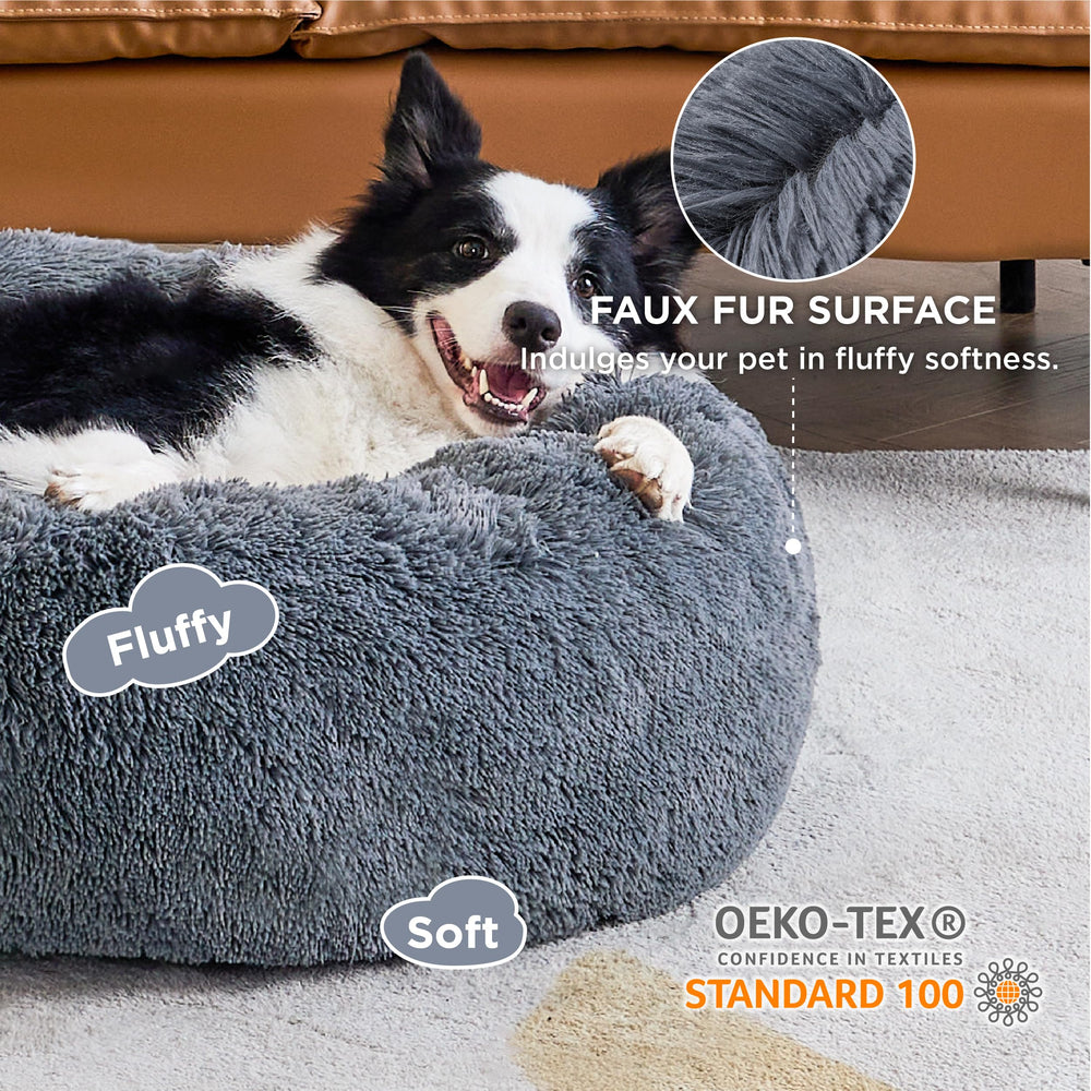Bedsure donut bed anti-slip-base keeps the round bed stable during play and rest.