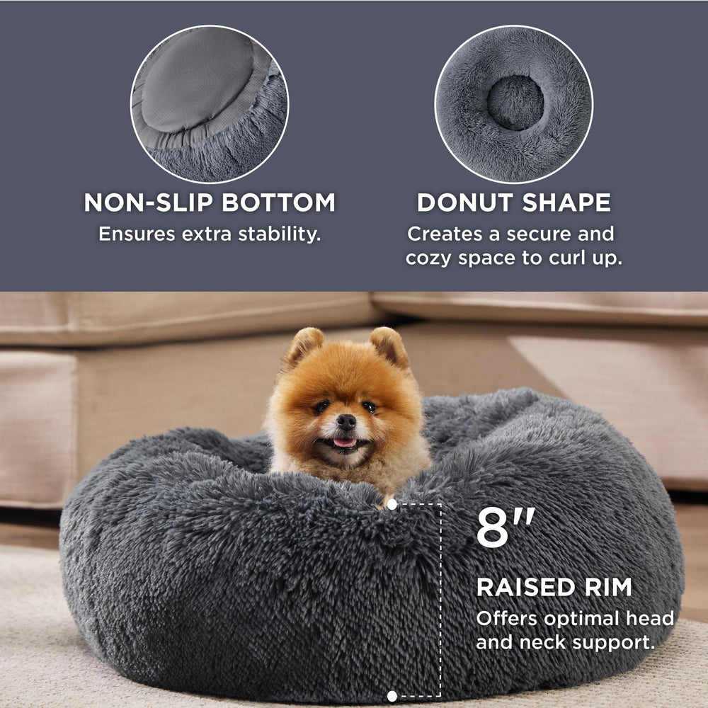 Bedsure donut dog bed anti-slip base keeps pets safe during restful naps
