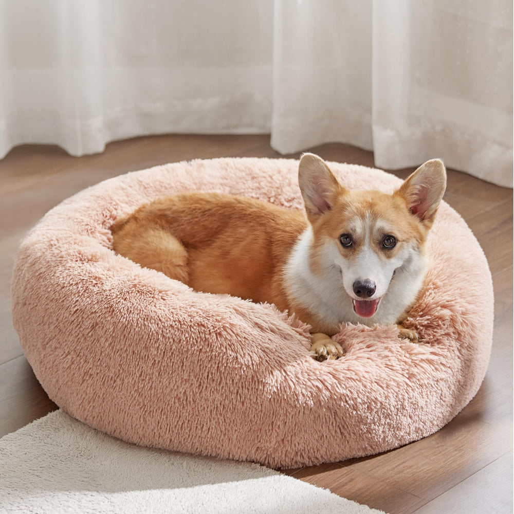 Bedsure Donut Bed raised rim support helps comfort the head and neck.