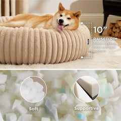 Bedsure donut large dog bed anti-slip bottom keeps bed stable during play