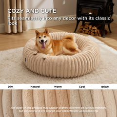 Bedsure donut large dog bed round shape ideal for curling up