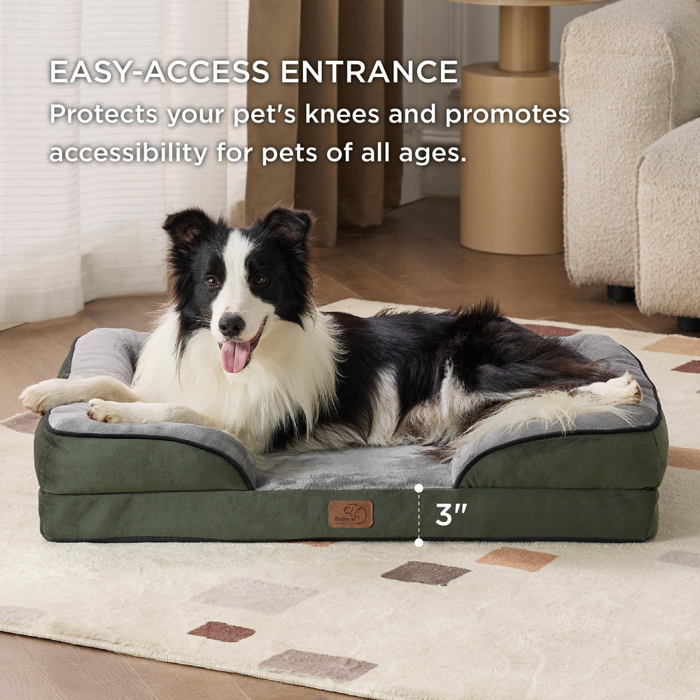 Bedsure egg-crate foam provides even weight distribution for comfort.