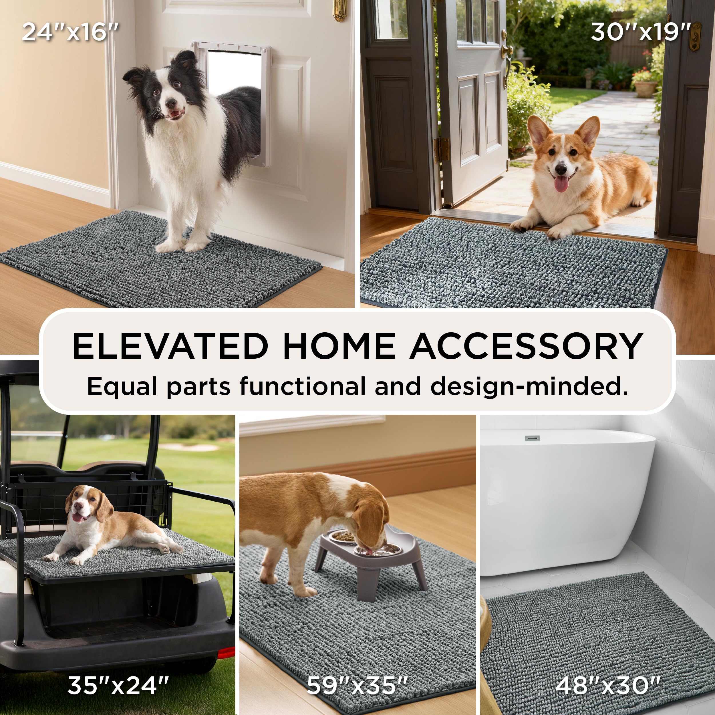 Bedsure 35x24 entryway rug provides quick paw cleanups near doors.