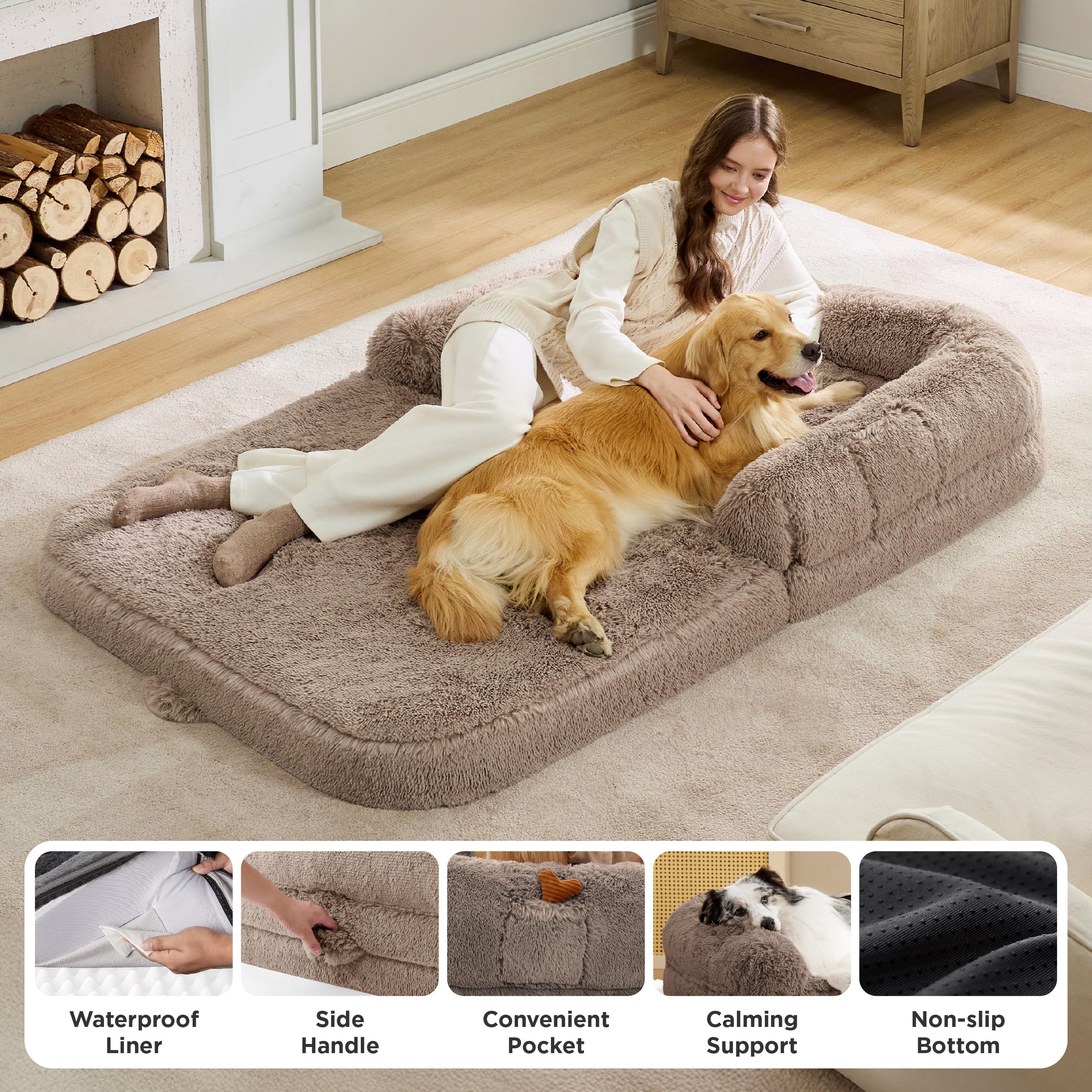Bedsure foldable bed camel waterproof cover protects foam from spills