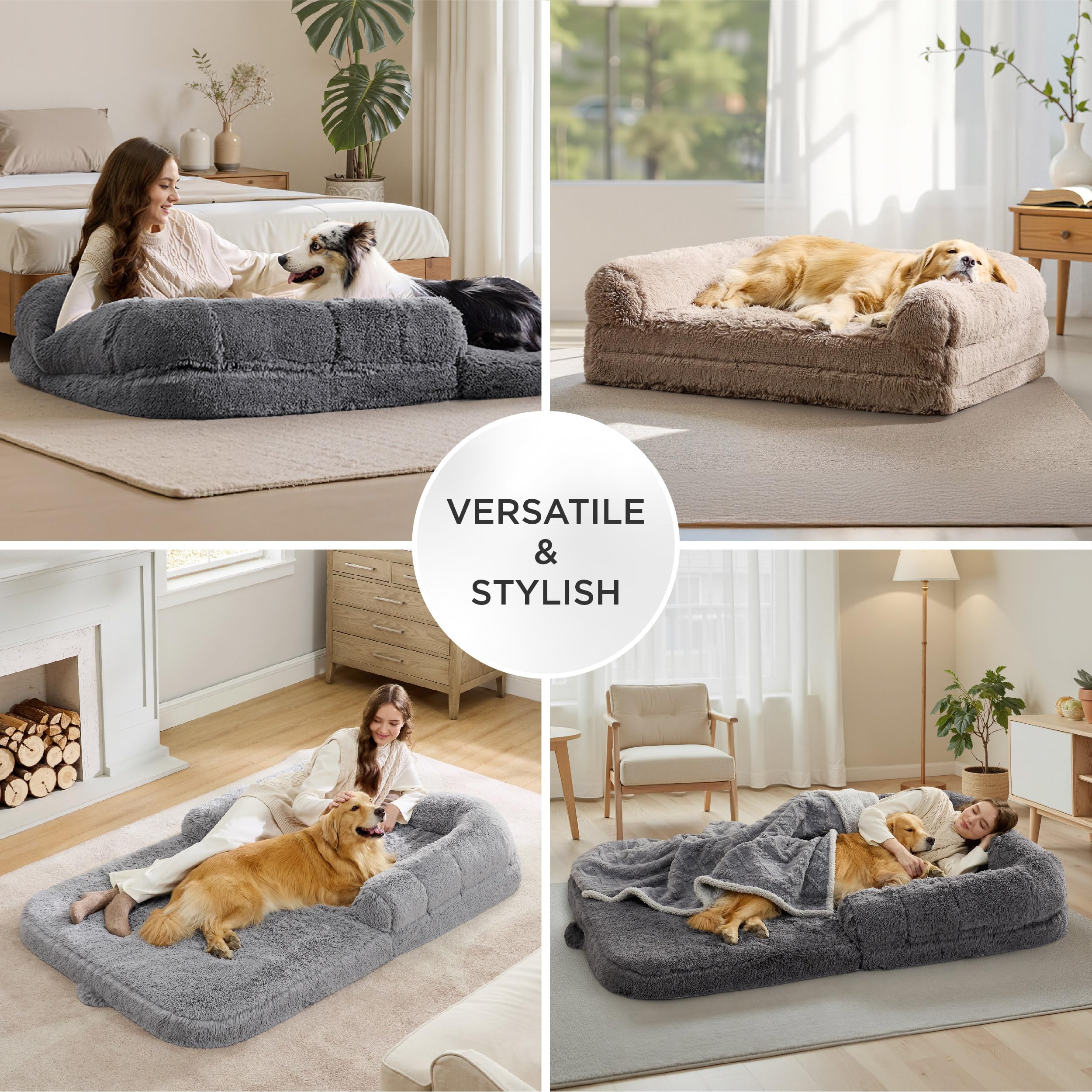 Bedsure lifestyle image shows cozy shared lounging with a pet companion
