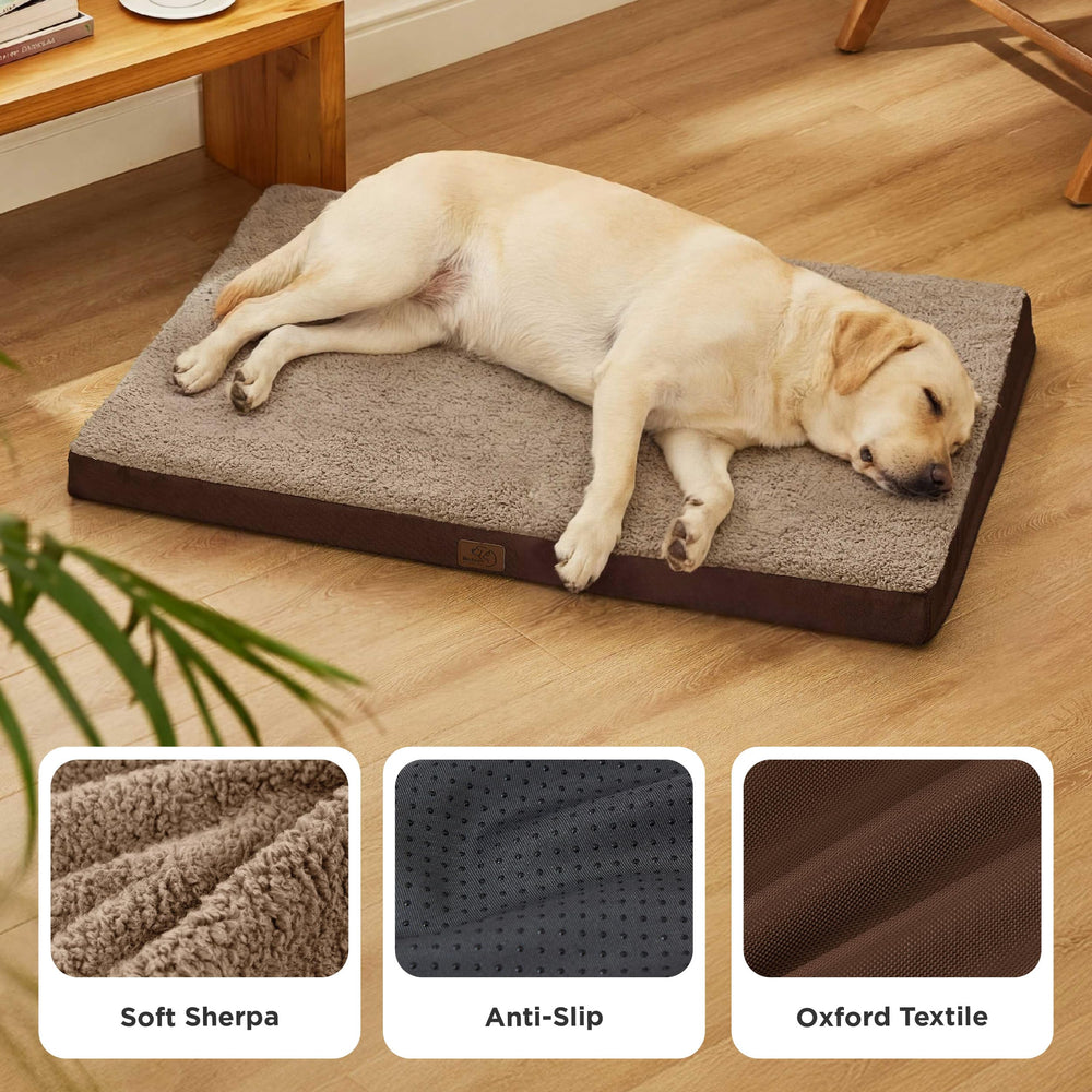 Bedsure giant dog bed machine-washable cover demonstrates easy cleanup after muddy outings.