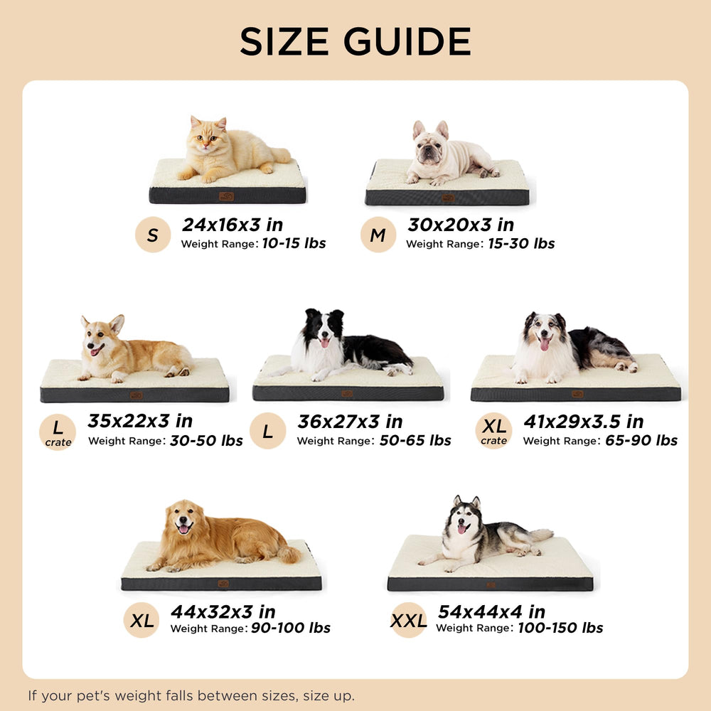Bedsure Giant Dog Bed supports up to 150 pounds for large breeds.