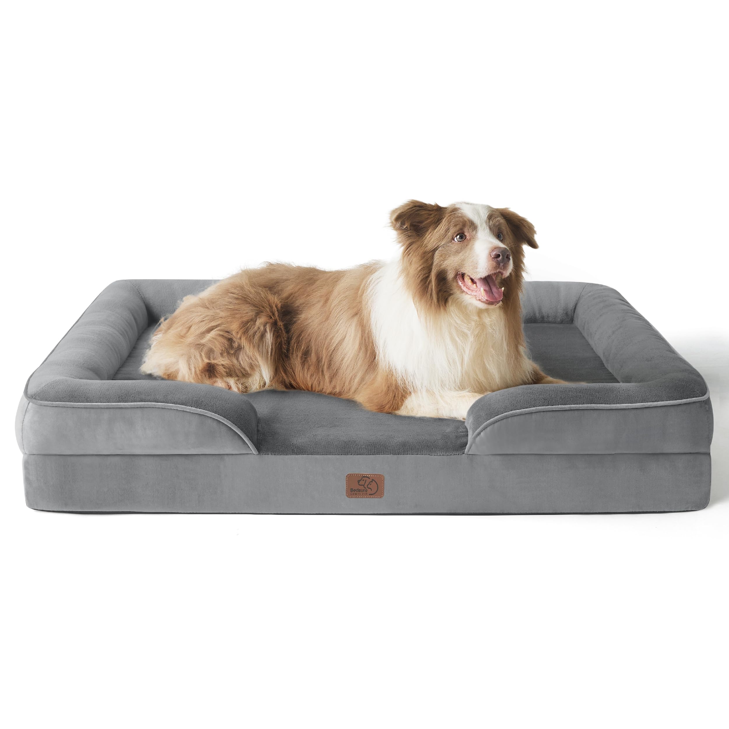 Bedsure L Plus orthopedic bed close-up shows supportive high-density foam