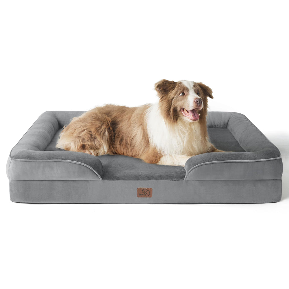 Bedsure L Plus orthopedic bed close-up shows supportive high-density foam