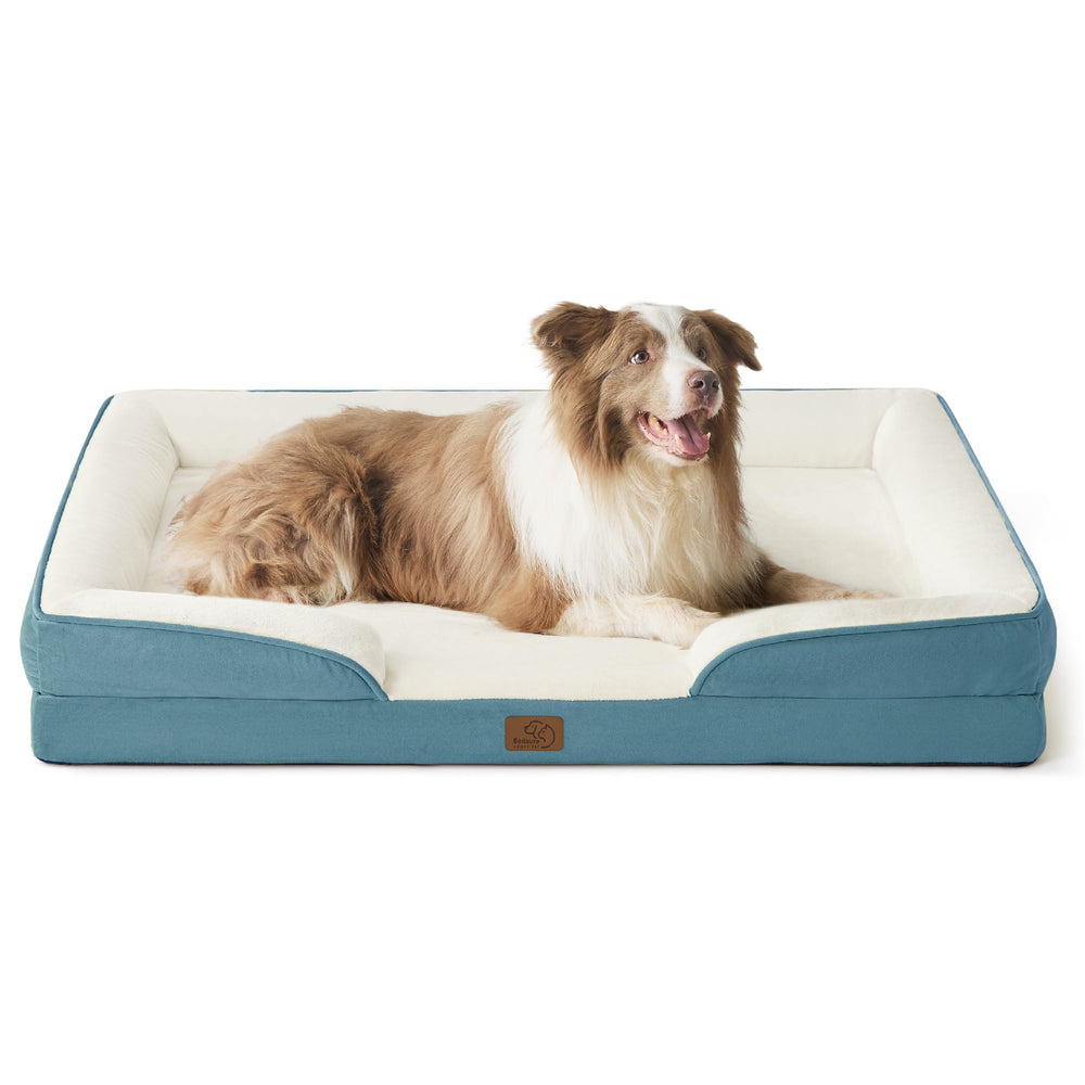 Bedsure L Plus orthopedic dog bed front view shows ample space for large dogs