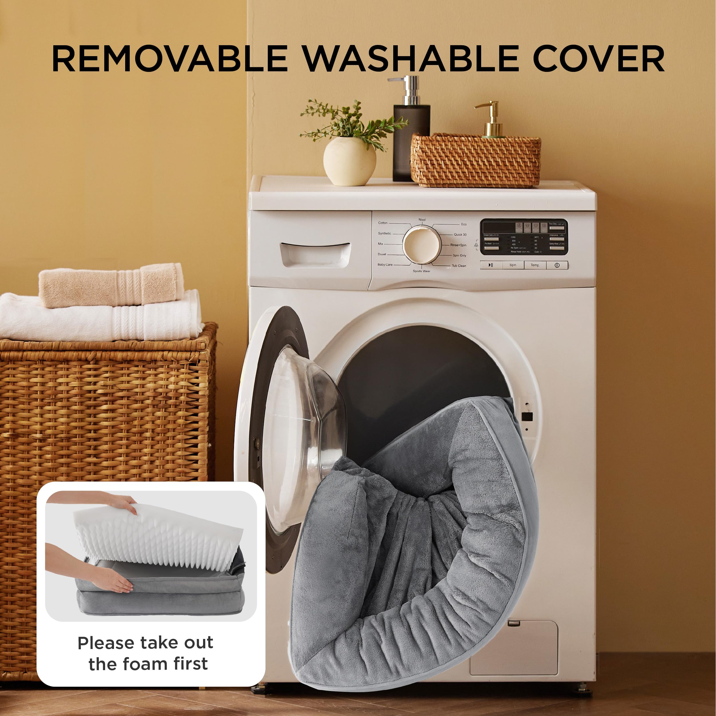 Bedsure L Plus removable zippered cover shines machine-wash convenience