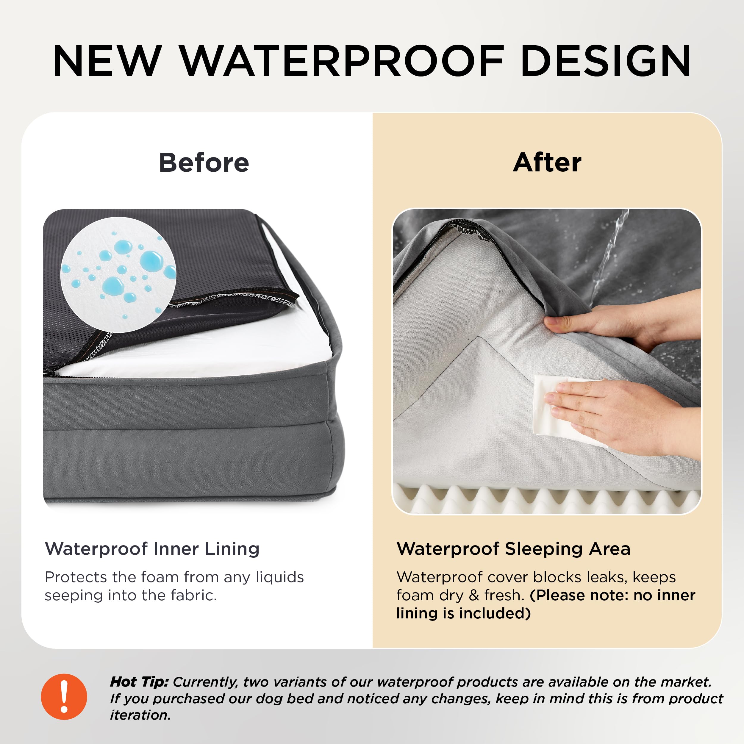 Bedsure L Plus waterproof cover detail protects foam from spills