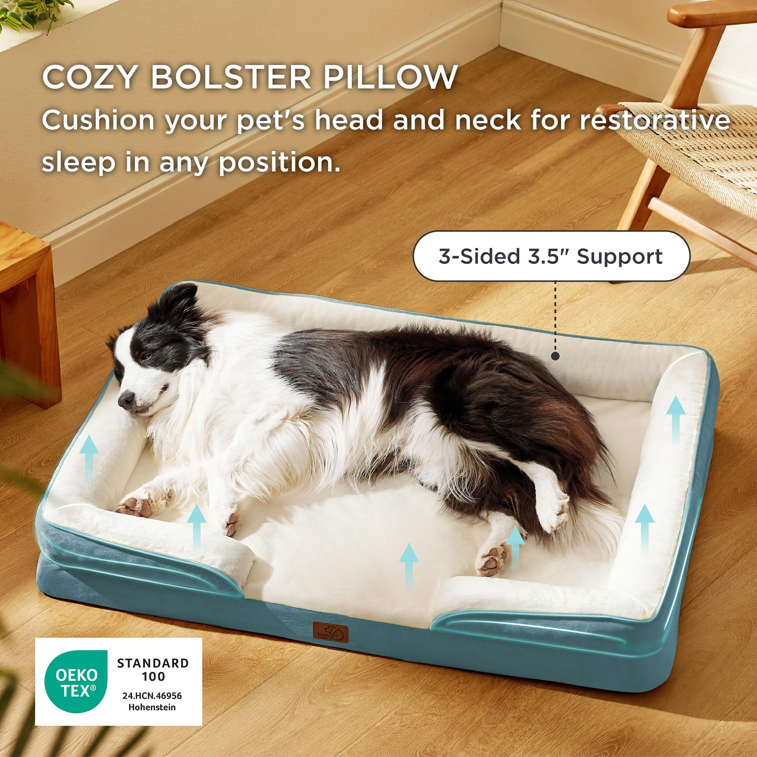 Bedsure L Plus waterproof liner closeup illustrates foam protection from spills