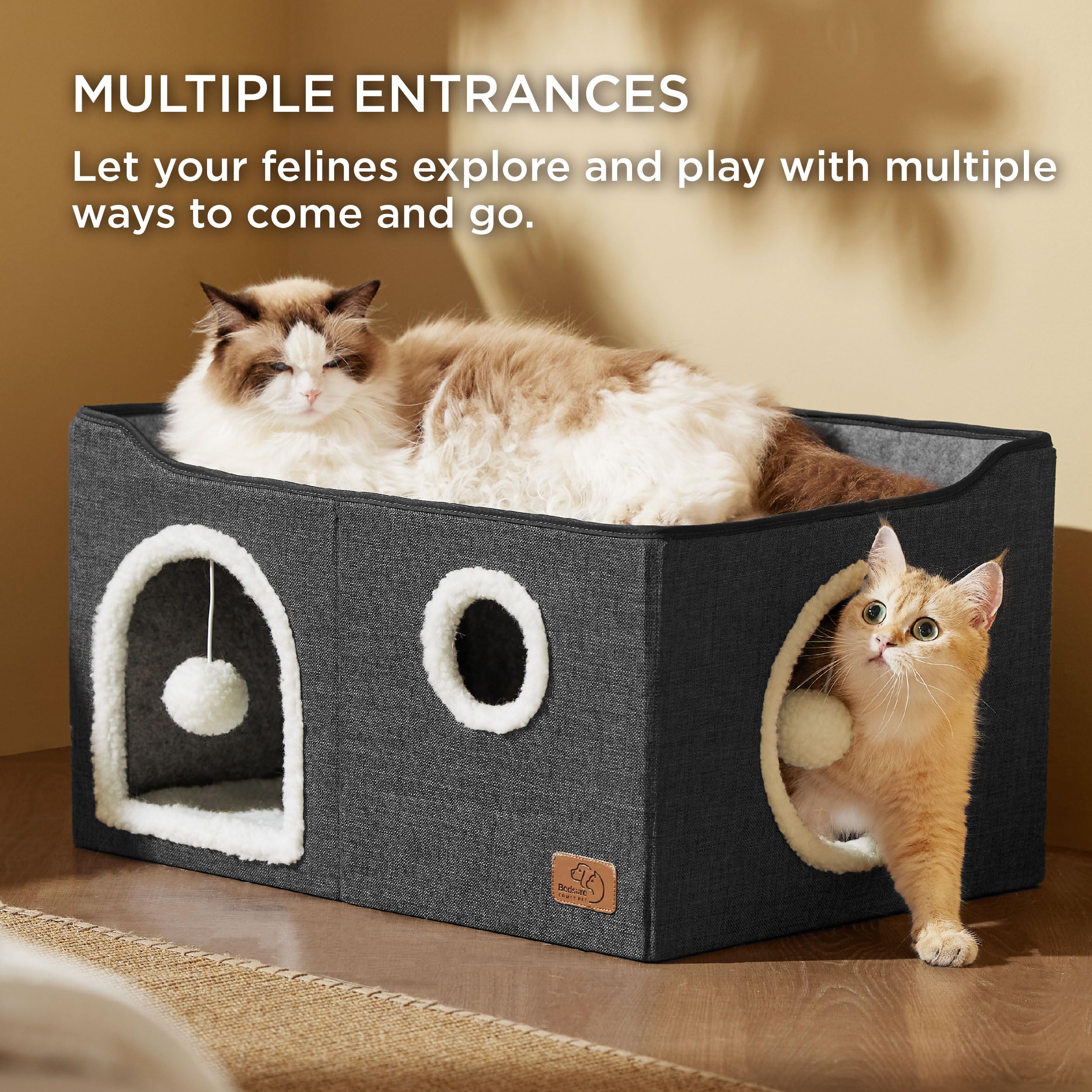 Bedsure cat cube house top platform for naps