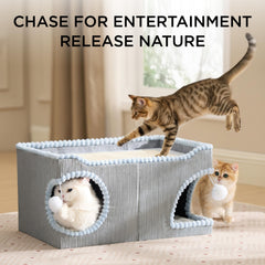 Bedsure large cat bed grey foldable design for easy storage and transport