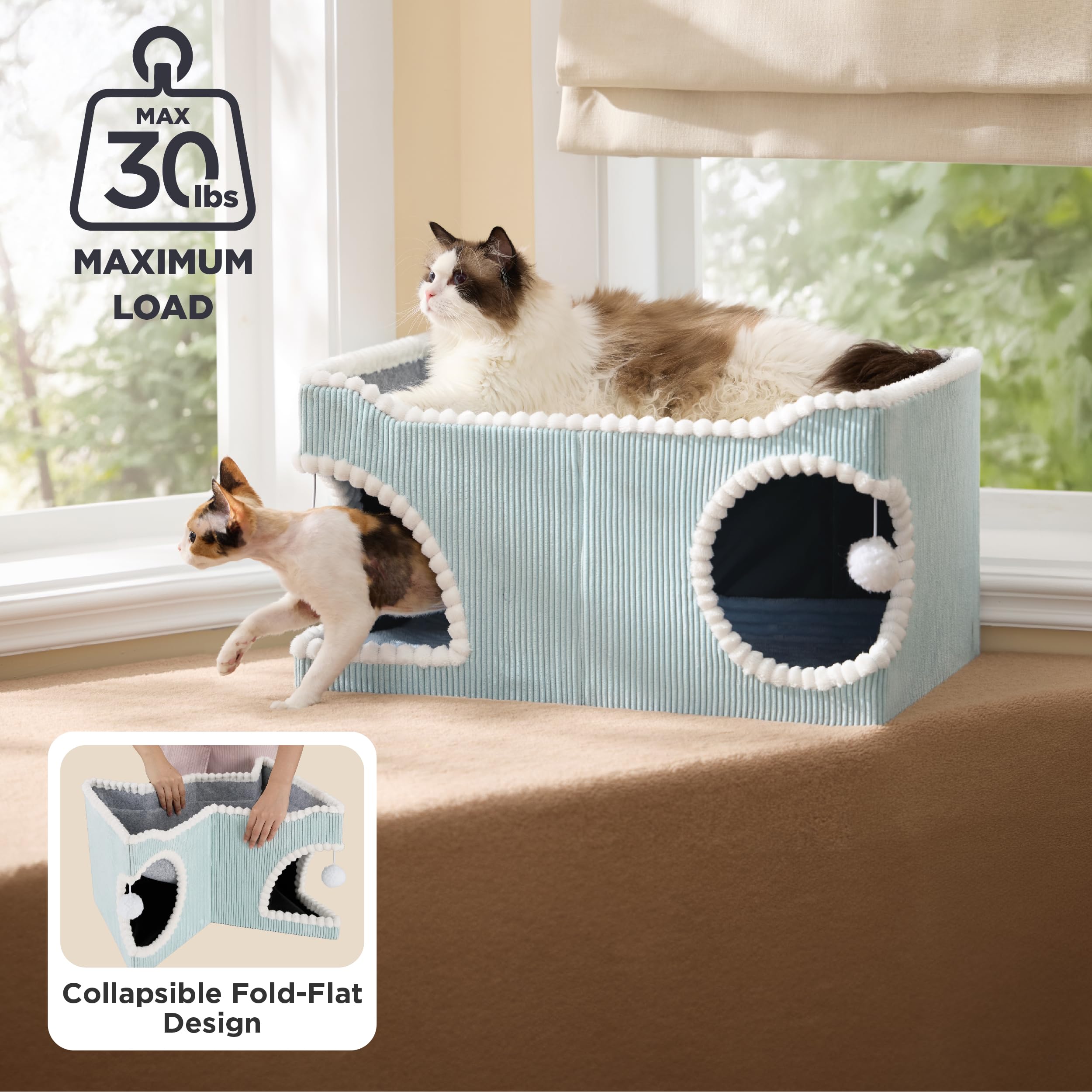 Bedsure large cat bed removable washable cushion keeps lounging space fresh
