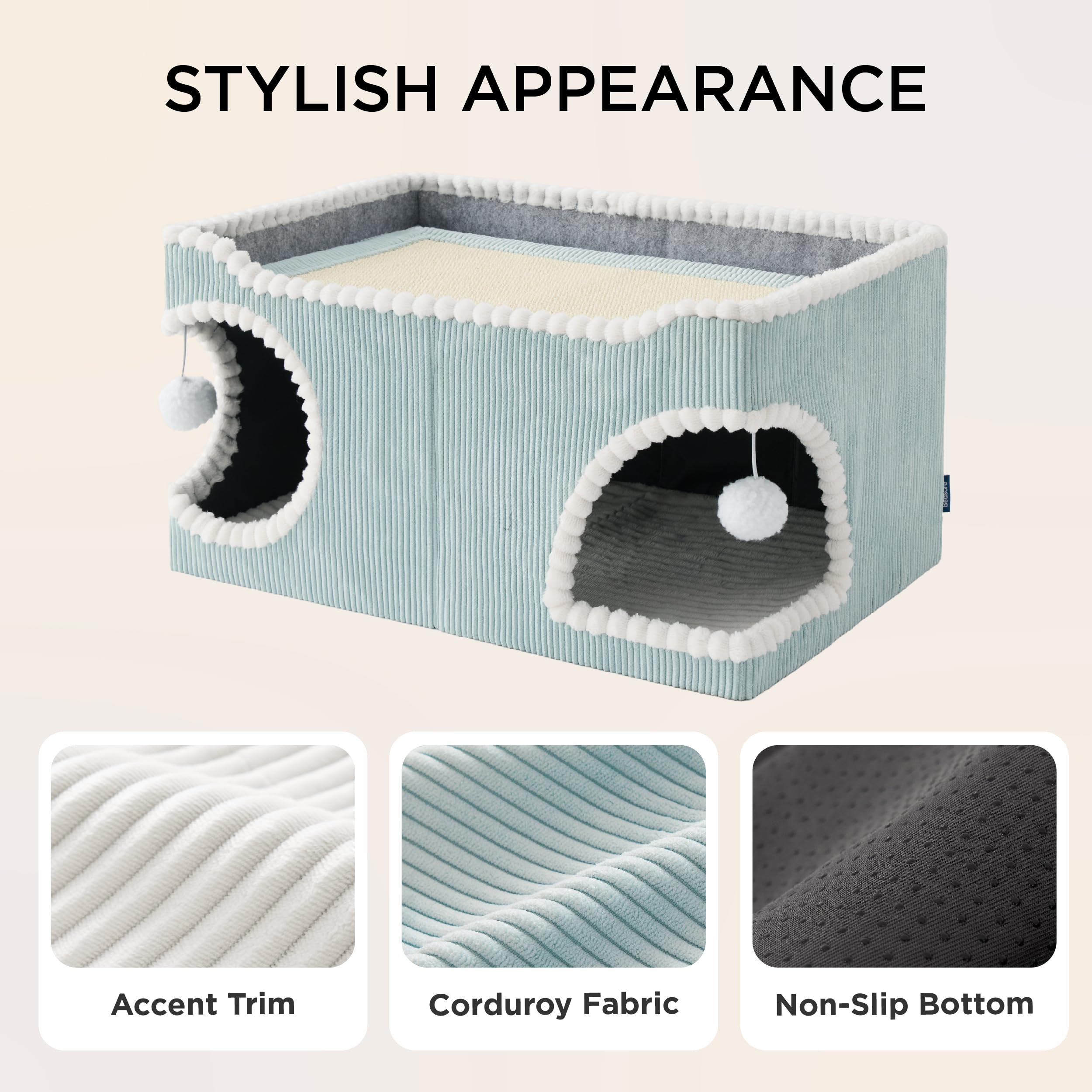 Bedsure large cat bed with sisal pad promotes healthy claw care