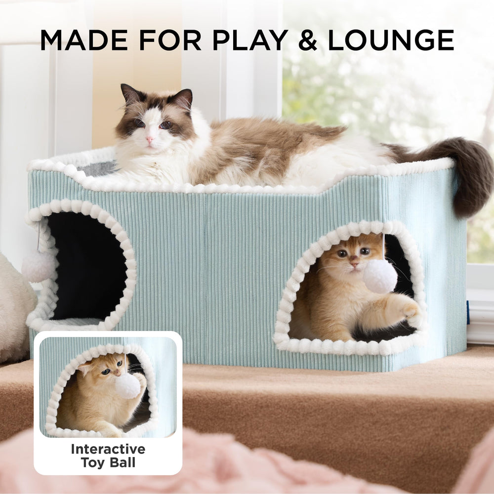Bedsure large cat bed spacious entry suits multi-cat households
