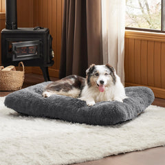 Bedsure large dog bed anti-slip bottom keeps the pad in place on hardwood.