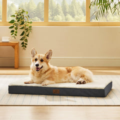 Bedsure large dog bed crate cover shows removable cover for easy cleaning and setup.