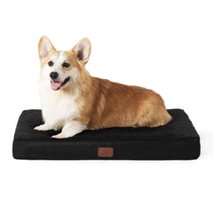 Bedsure large dog bed inside crate with plush surface for restful crate time.