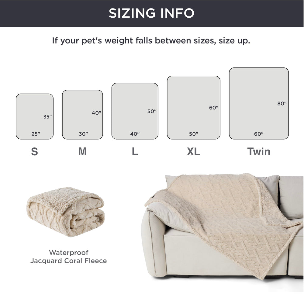 Bedsure machine-washable pet blanket in cream for easy cleanup