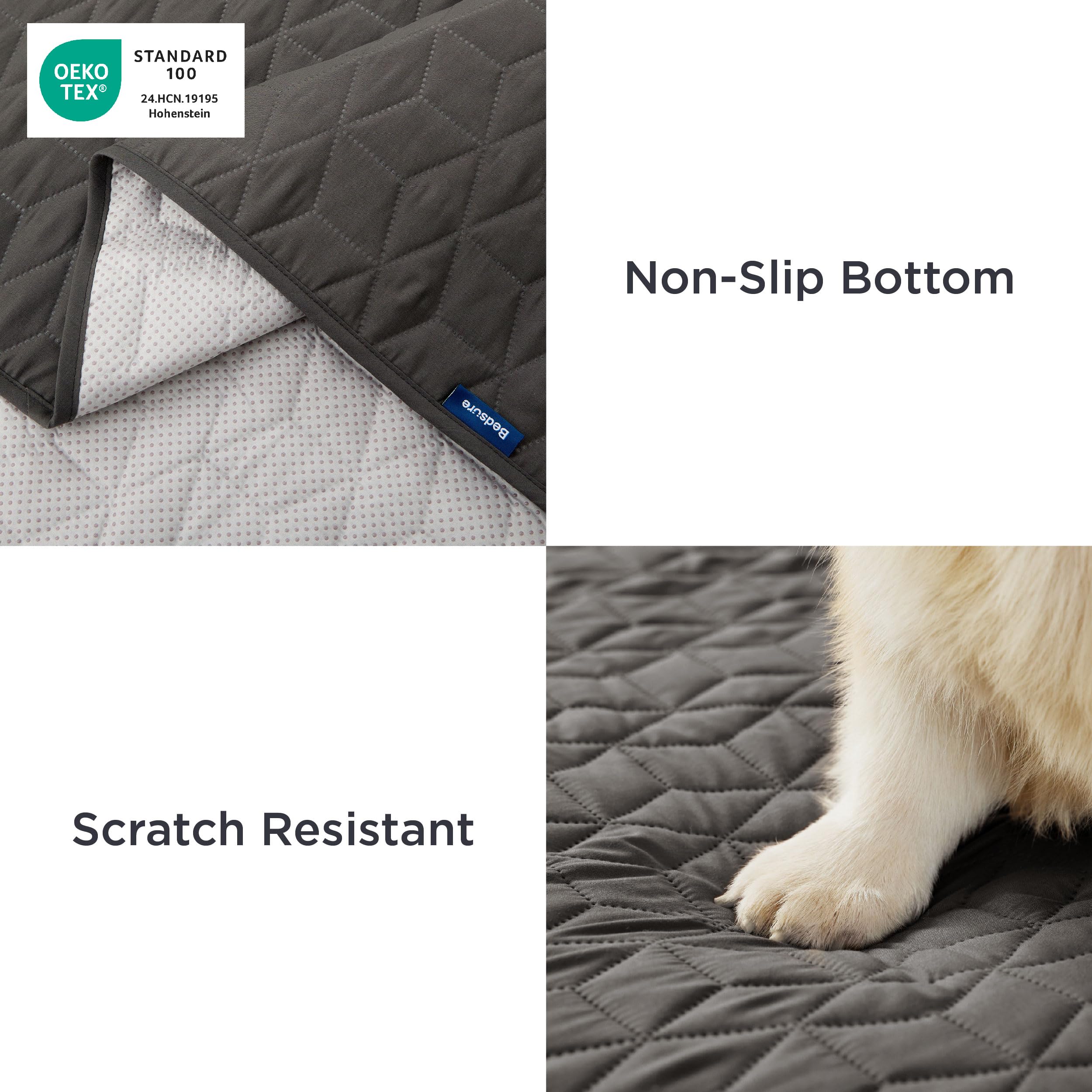 Bedsure machine-washable pet sofa protector for easy cleanup.