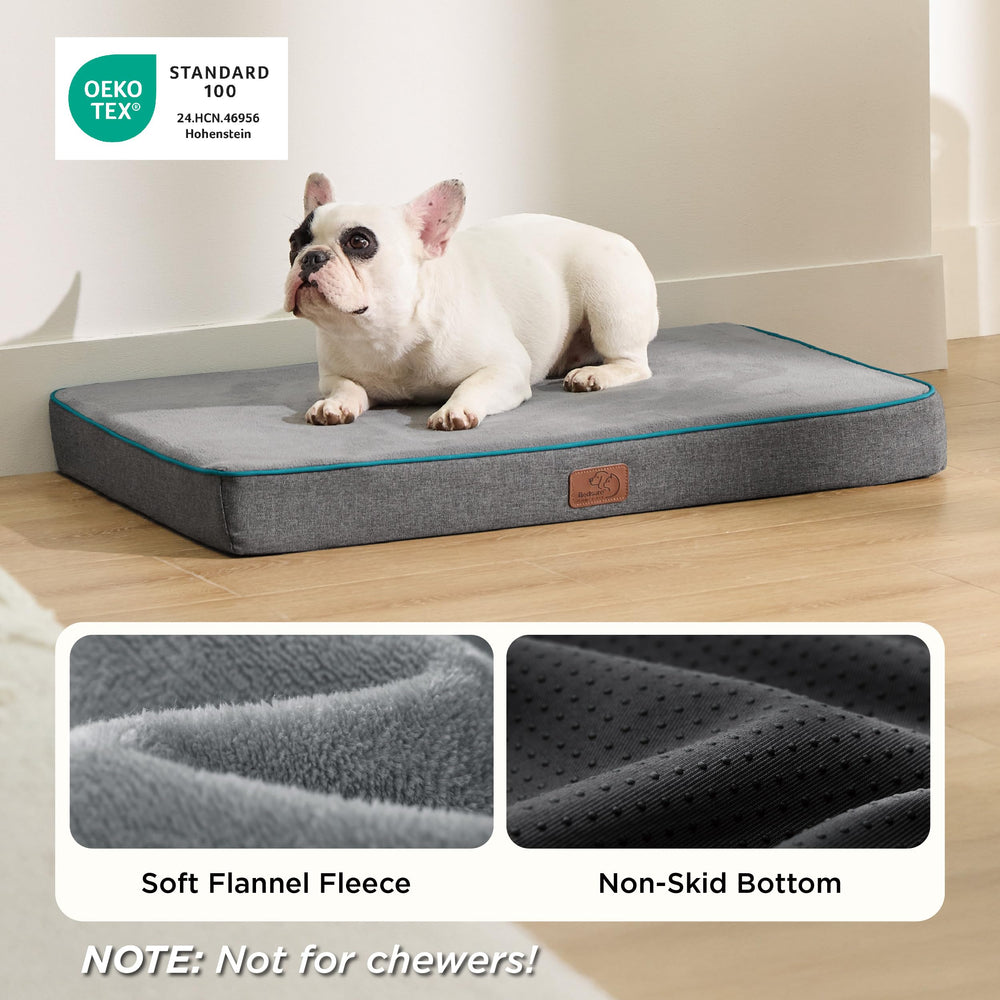 Bedsure memory foam dog bed non-slip base demonstrates secure placement