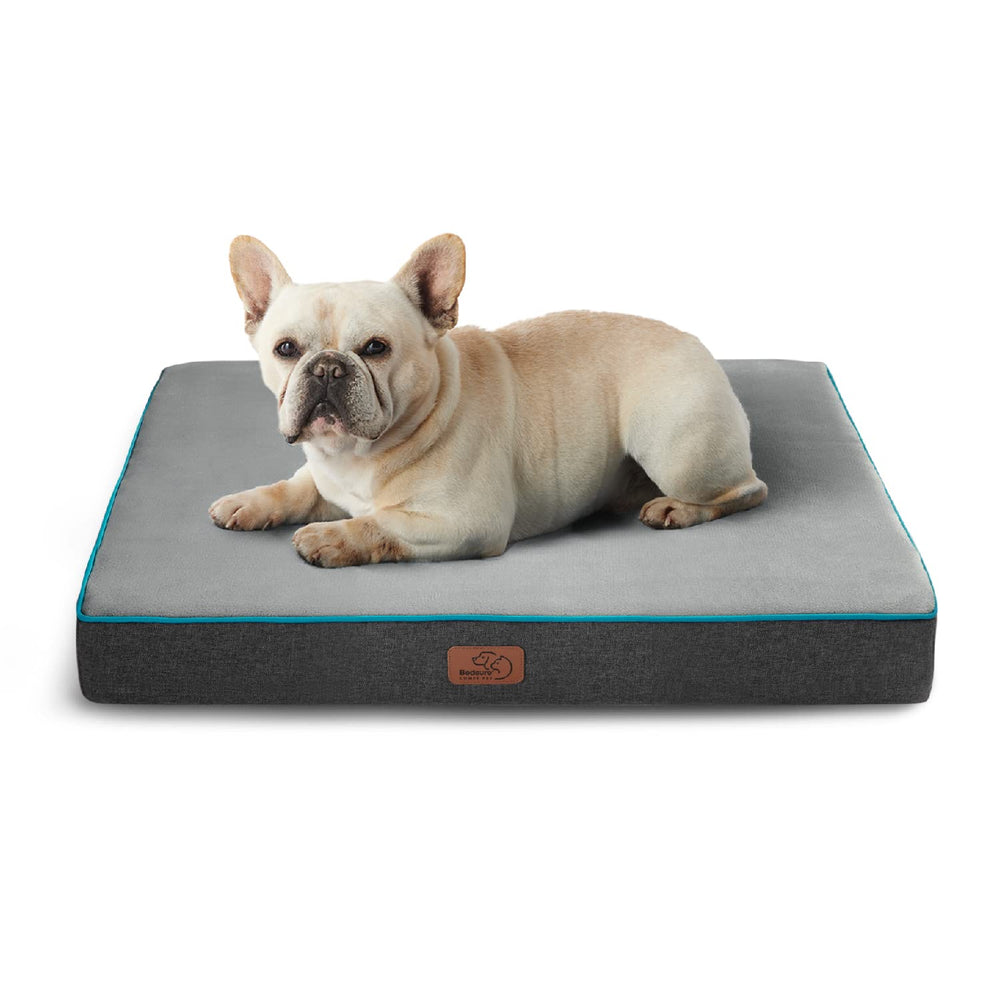 Bedsure memory foam dog bed top view shows orthopedic support for small dogs