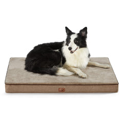 Bedsure memory foam dog bed with plush-flannel top for cozy crate comfort