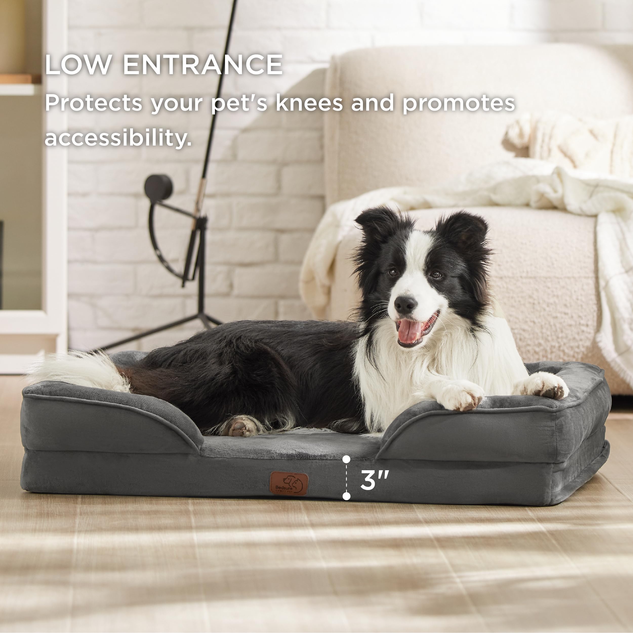 Bedsure non-skid bottom helps prevent slips on smooth floors.