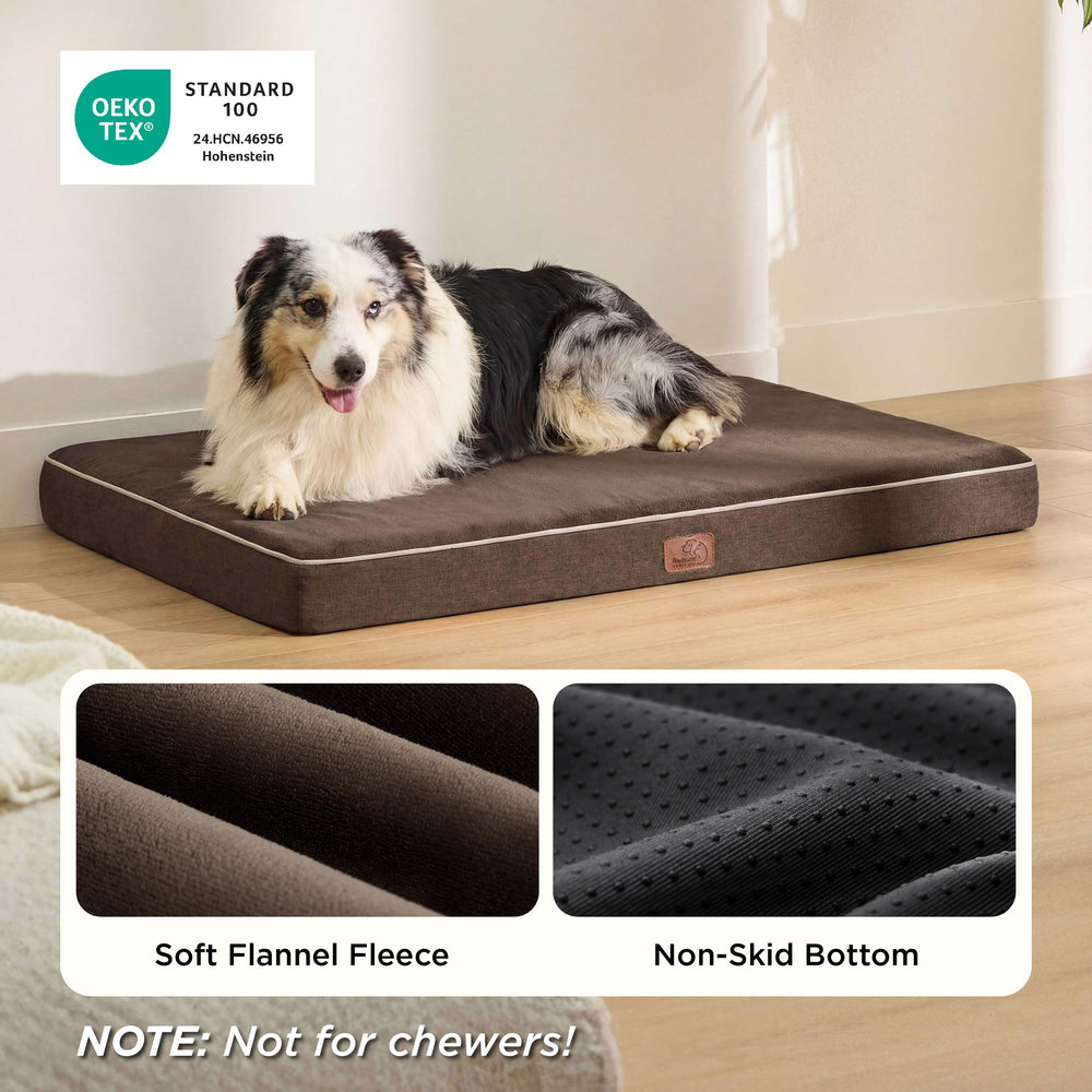 Bedsure non-slip bottom prevents slipping on crate floors for safer lounging.