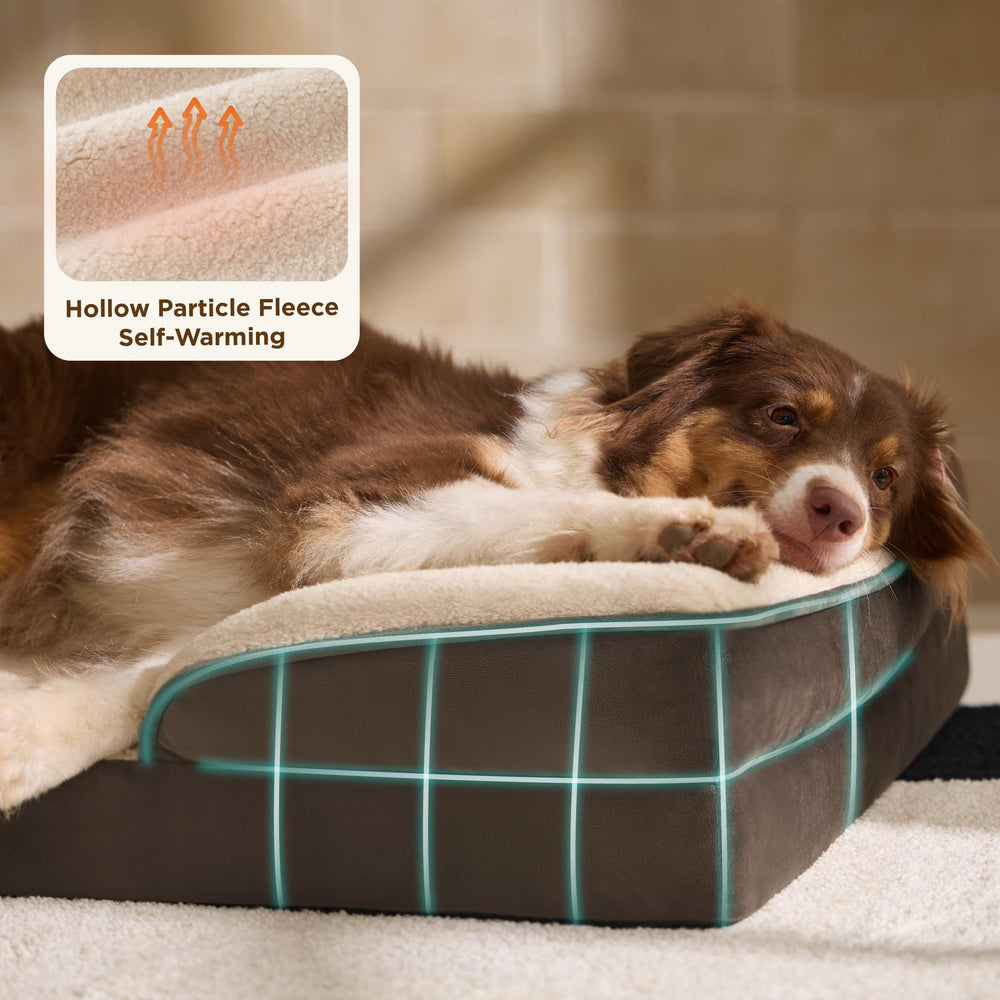 Bedsure orthopedic dog bed bolster detail emphasizing four-sided comfort