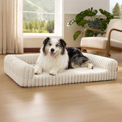 Bedsure orthopedic dog bed extralarge front view highlights memory foam for joint support