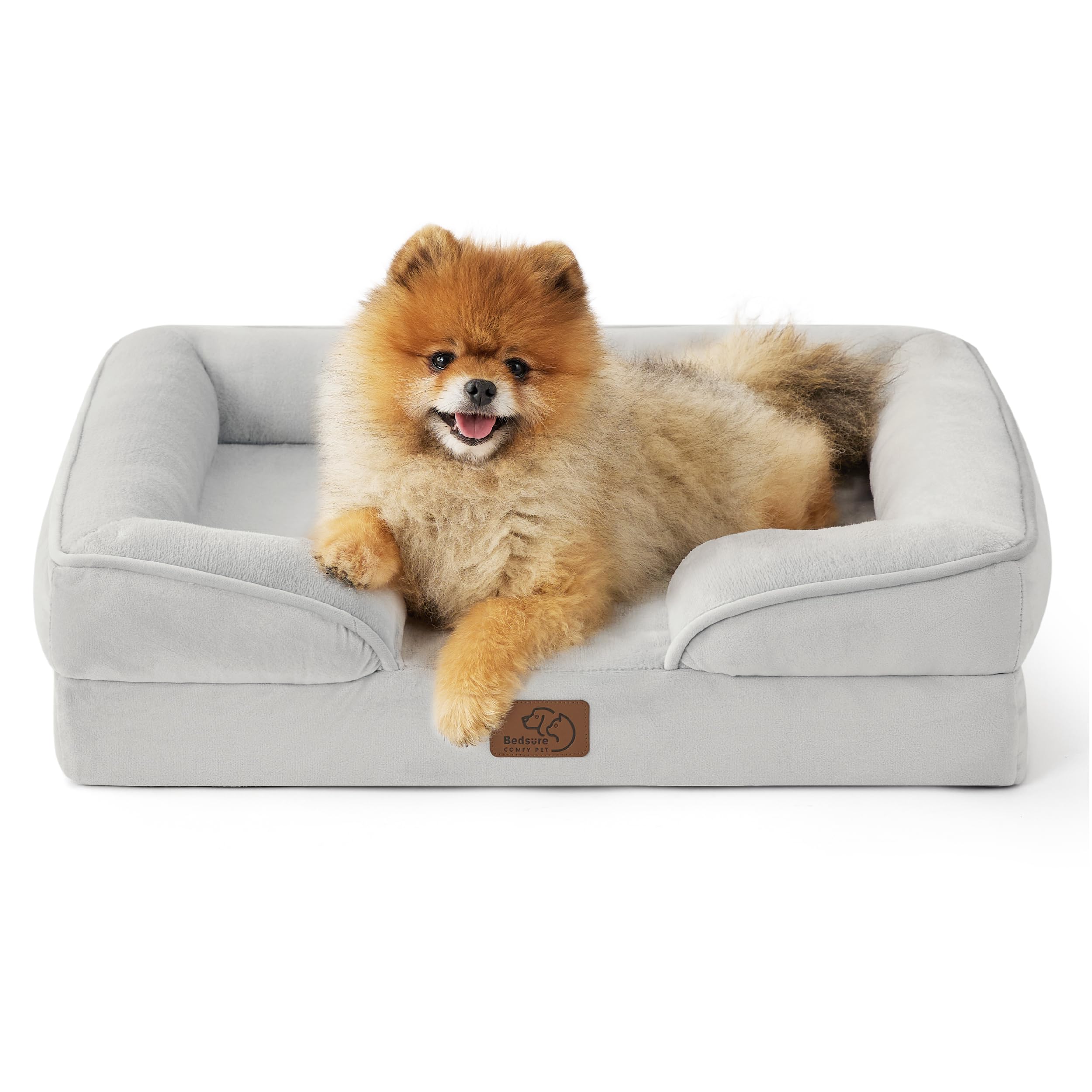 Bedsure orthopedic dog bed with high density foam supports joints for small dogs.